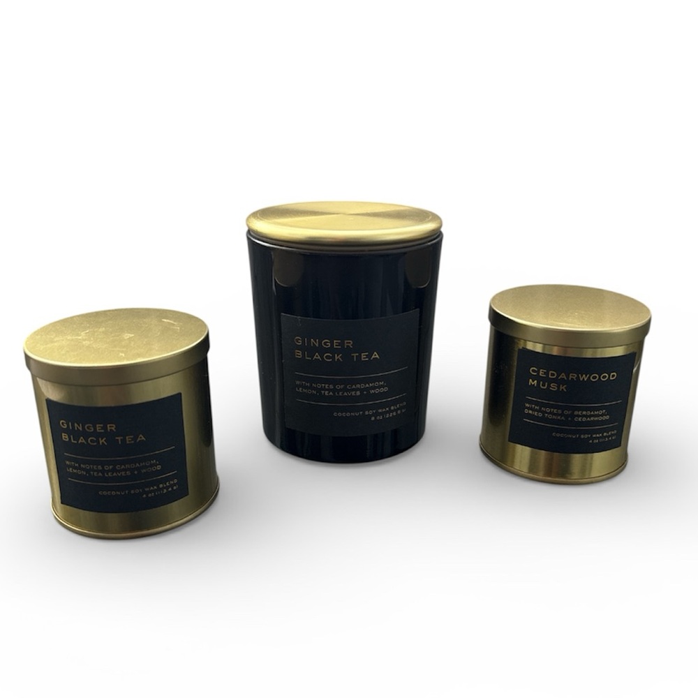 Set of 3 Candles - Ginger Black Tea & Cedarwood Musk - Picture 3 of 5